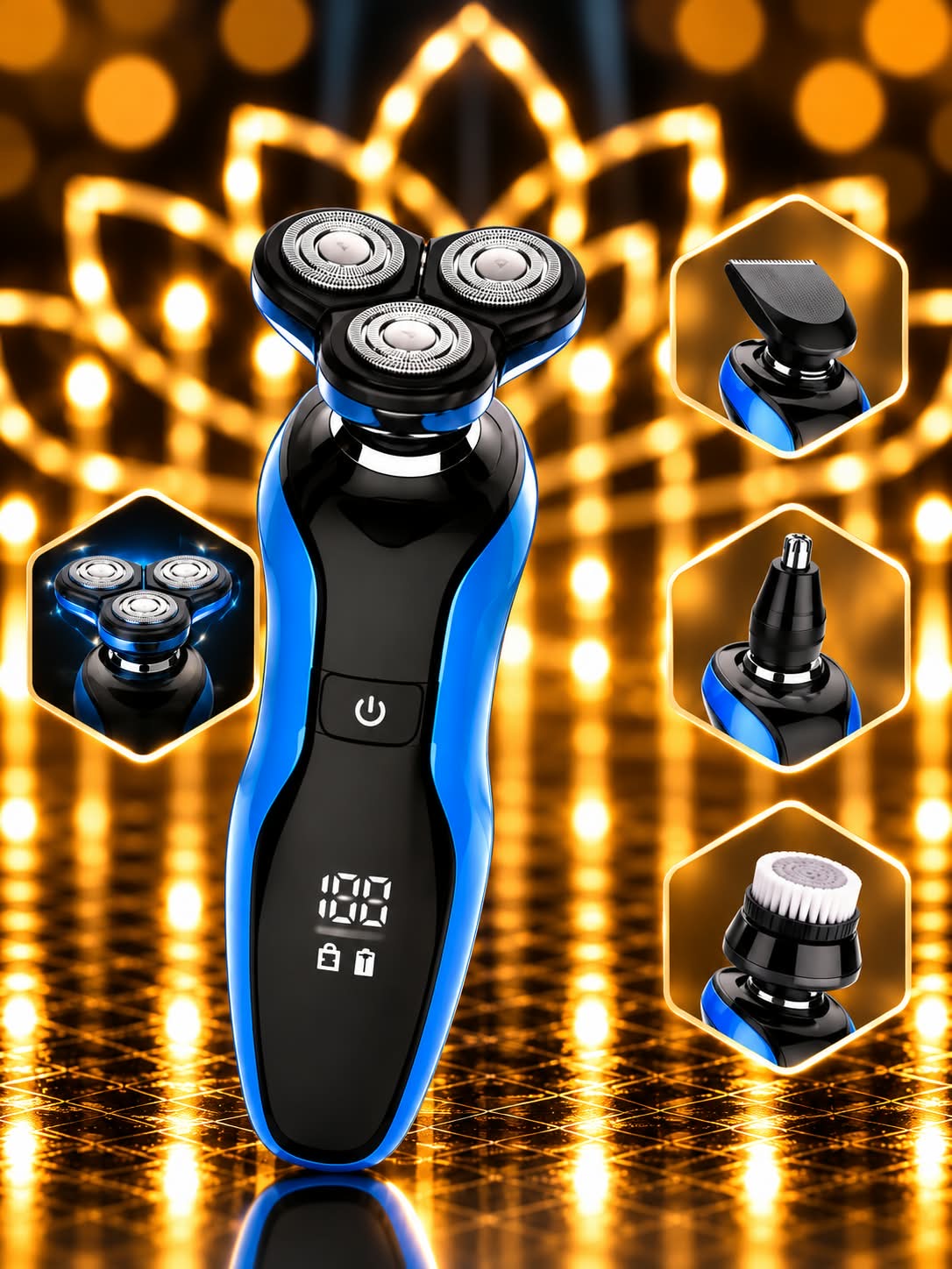 AFEITADORA INALÁMBRICA FTX 12 EN 1 IPX6 RECARGABLE NEGRO/AZUL ESH-300