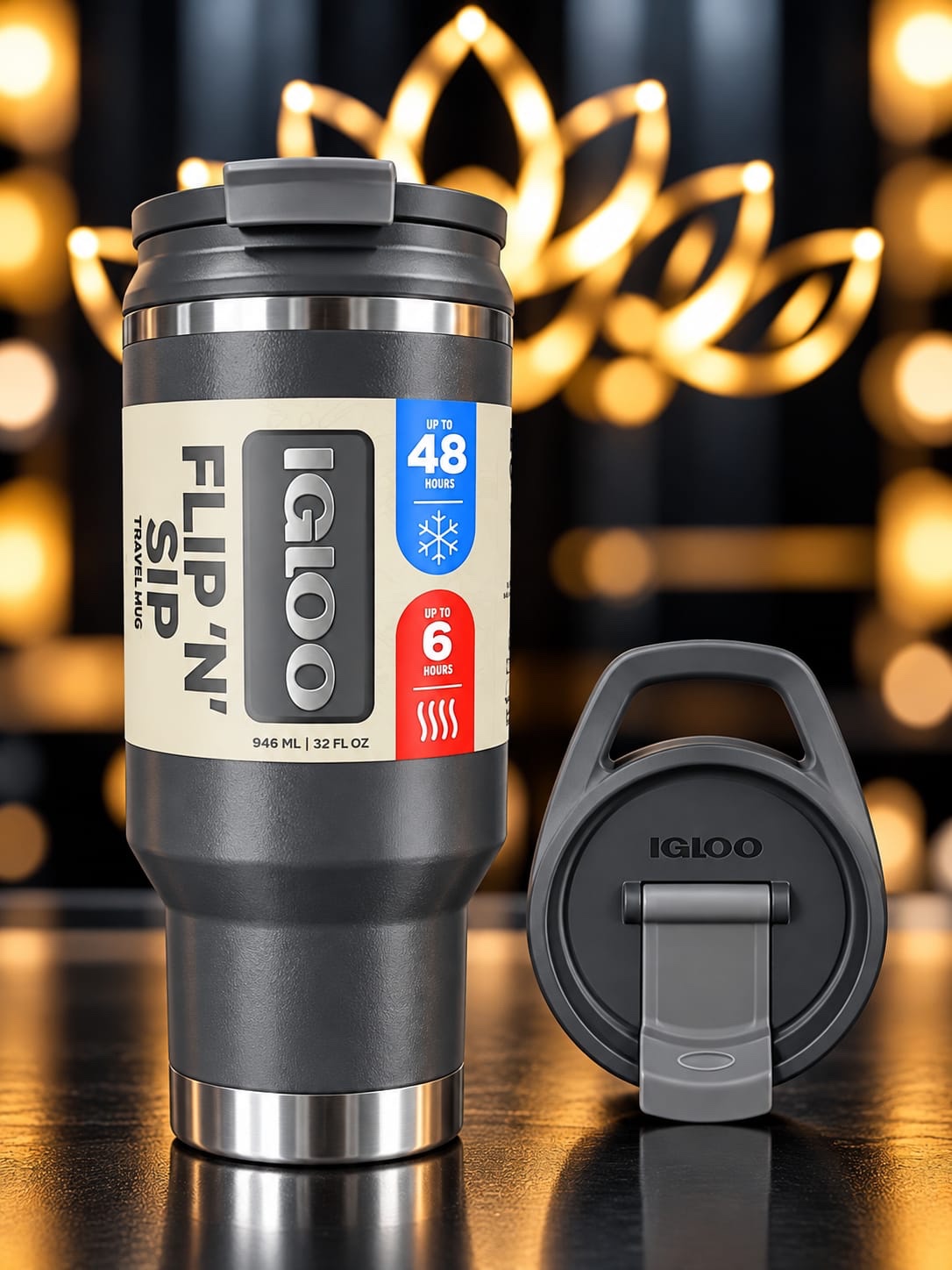VASO TERMICO IGLOO 950ML SSTL TMBLR NEGRO 4P 71078
