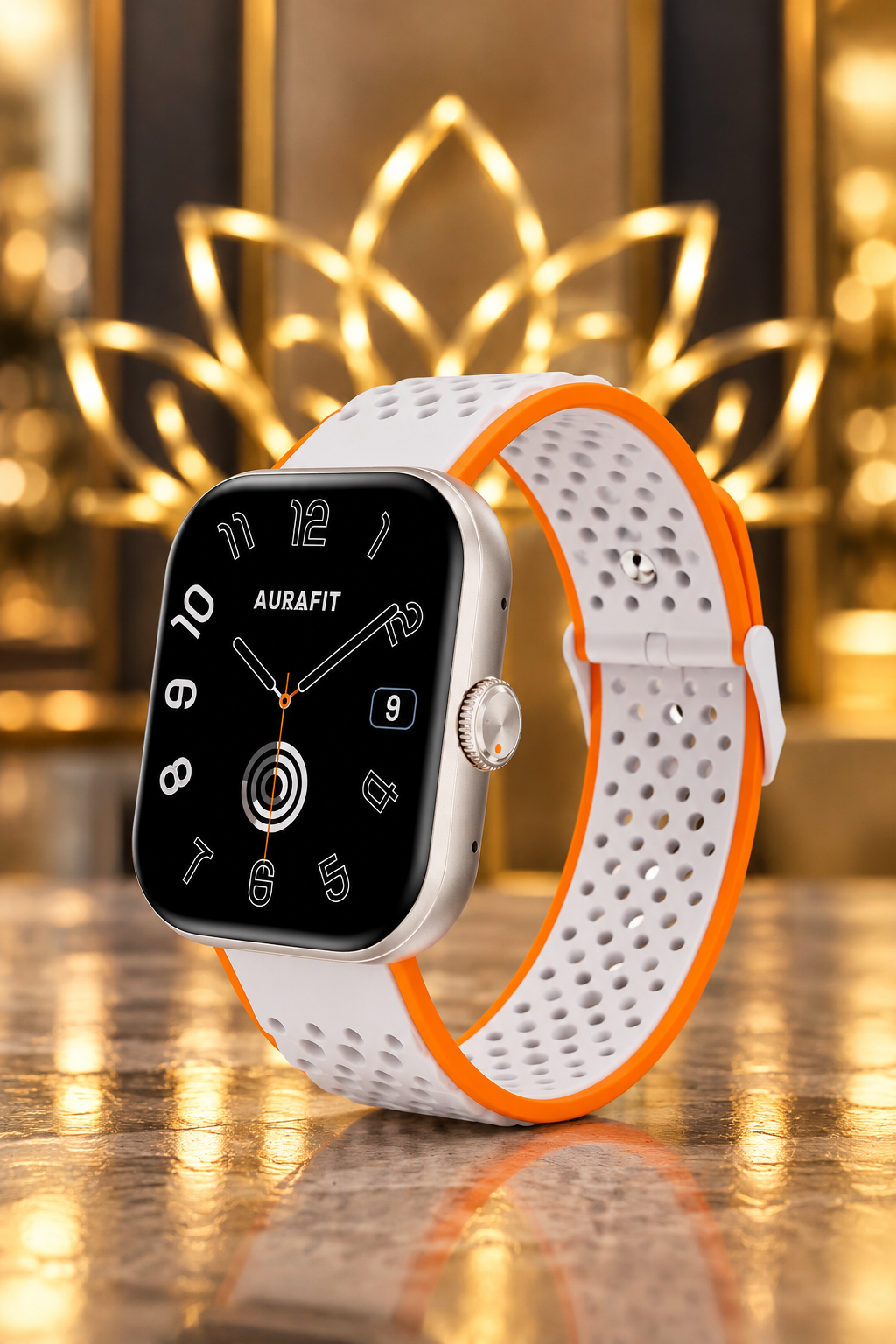 RELOJ SMART FTXB6M-SVOW 41MM PLARTA/ BLANCO Y NARANJA