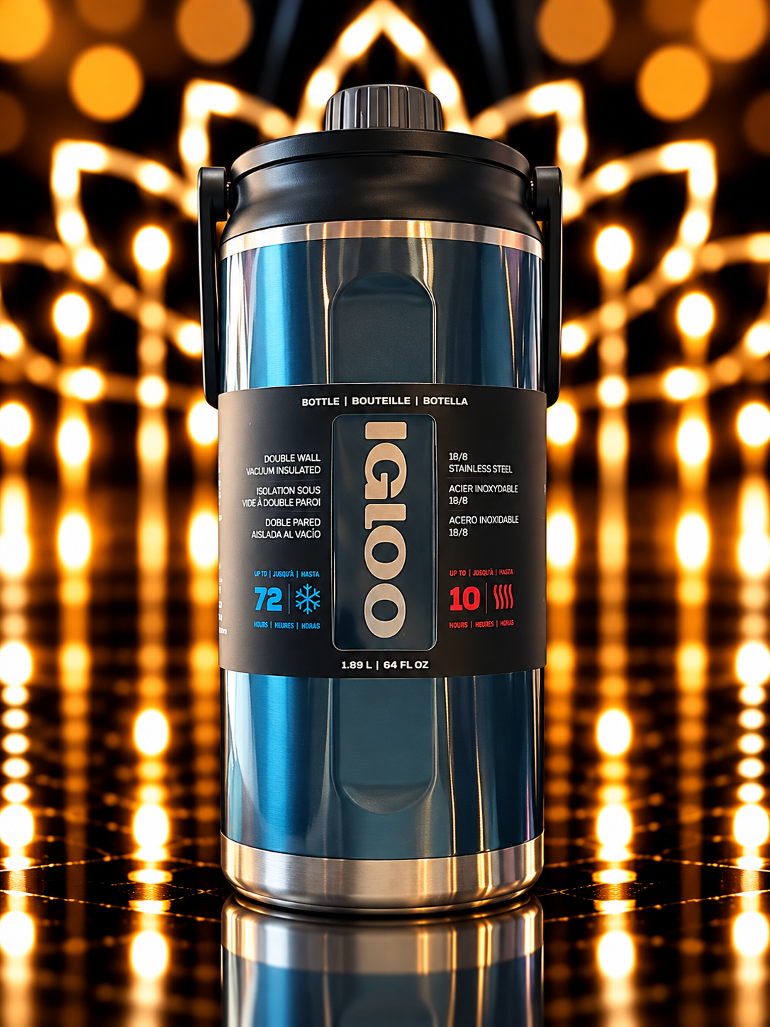 BOTELLA IGLOO 1.9L SSTL CHUG BTL AZUL MODERNO C/MANIJA 4P 71100