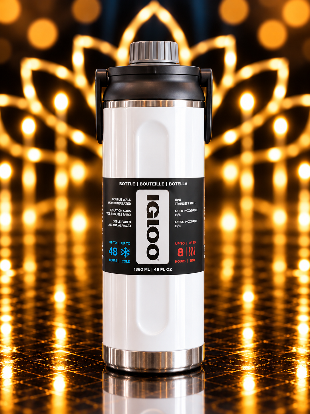 BOTELLA IGLOO 1.4L SSTL CHUG BTL BLANCO C/MANIJA 4P 71094