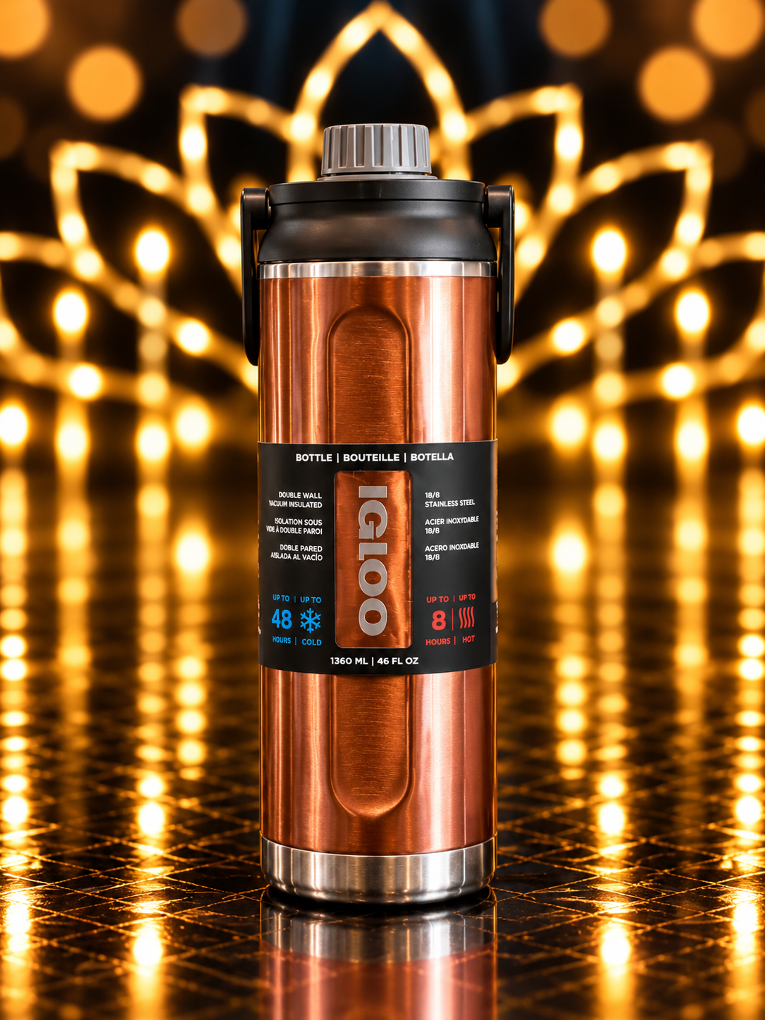 BOTELLA IGLOO 1.4L SSTL CHUG BTL ROSA C/MANIJA 4P 71098