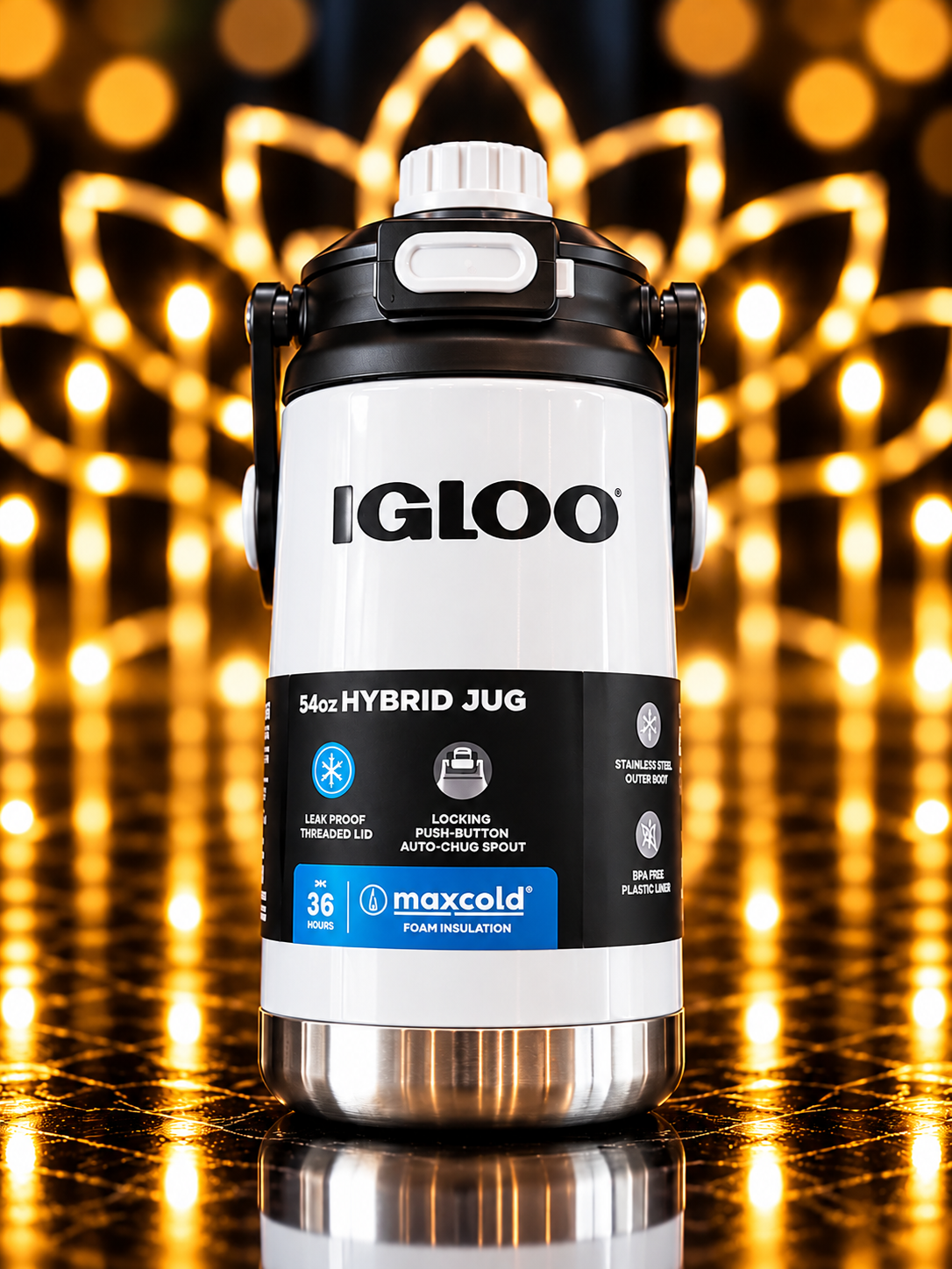 BOTELLA IGLOO 1.6L SSTL CHUG BTL BLANCO C/MANIJA 4P 31487