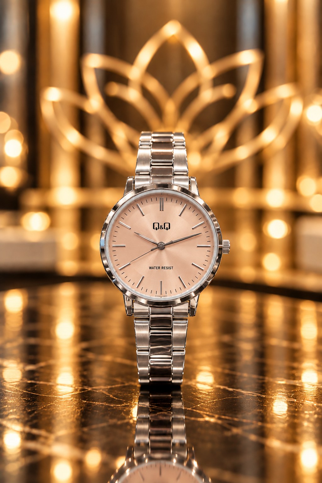 RELOJ QYQ METAL CARA ROSA FEM C35A-0017PY