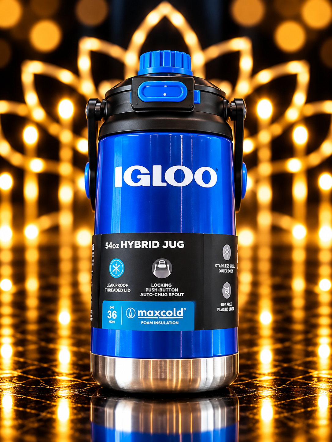 BOTELLA IGLOO 1.6L SSTL CHUG BTL AZUL C/MANIJA 4P 31485