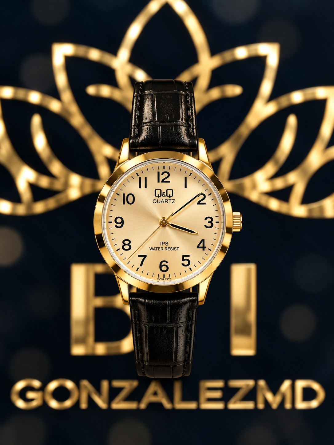 RELOJ QYQ CUERO NEGRO MAS C36A-011PY