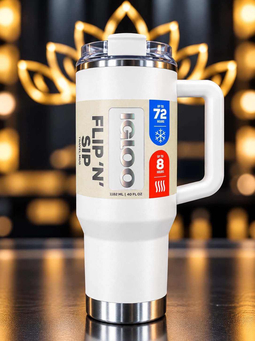 VASO TERMICO IGLOO 1.2L SSTL TRVL MUG C/PAJITA BLANCO 71226